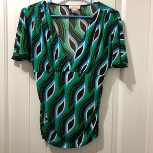 Candies peacock print ruched blouse